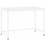 Birou cu blat MDF si cadru metalic, 100x50x76 cm, alb
