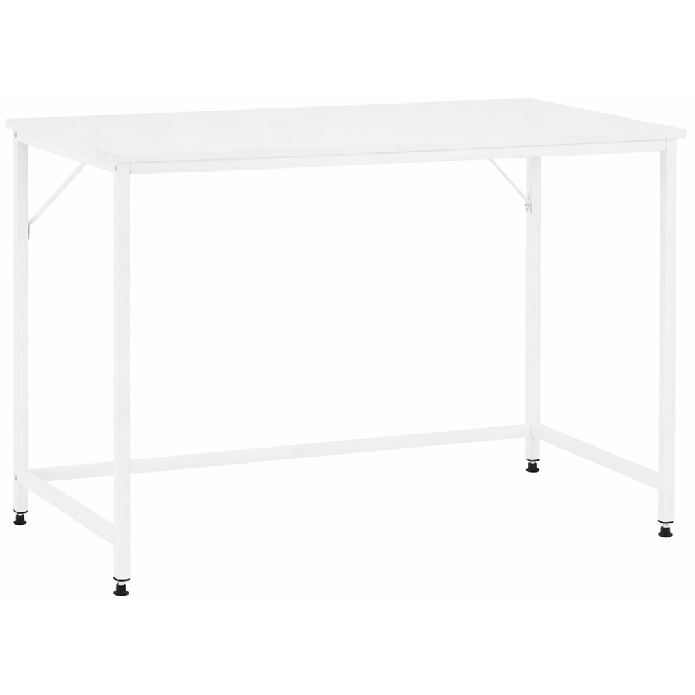 Birou cu blat MDF si cadru metalic, 100x50x76 cm, alb