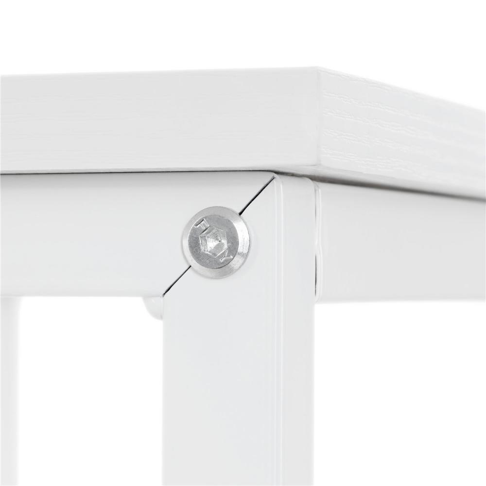 Birou cu blat MDF si cadru metalic, 100x50x76 cm, alb - imagine 16