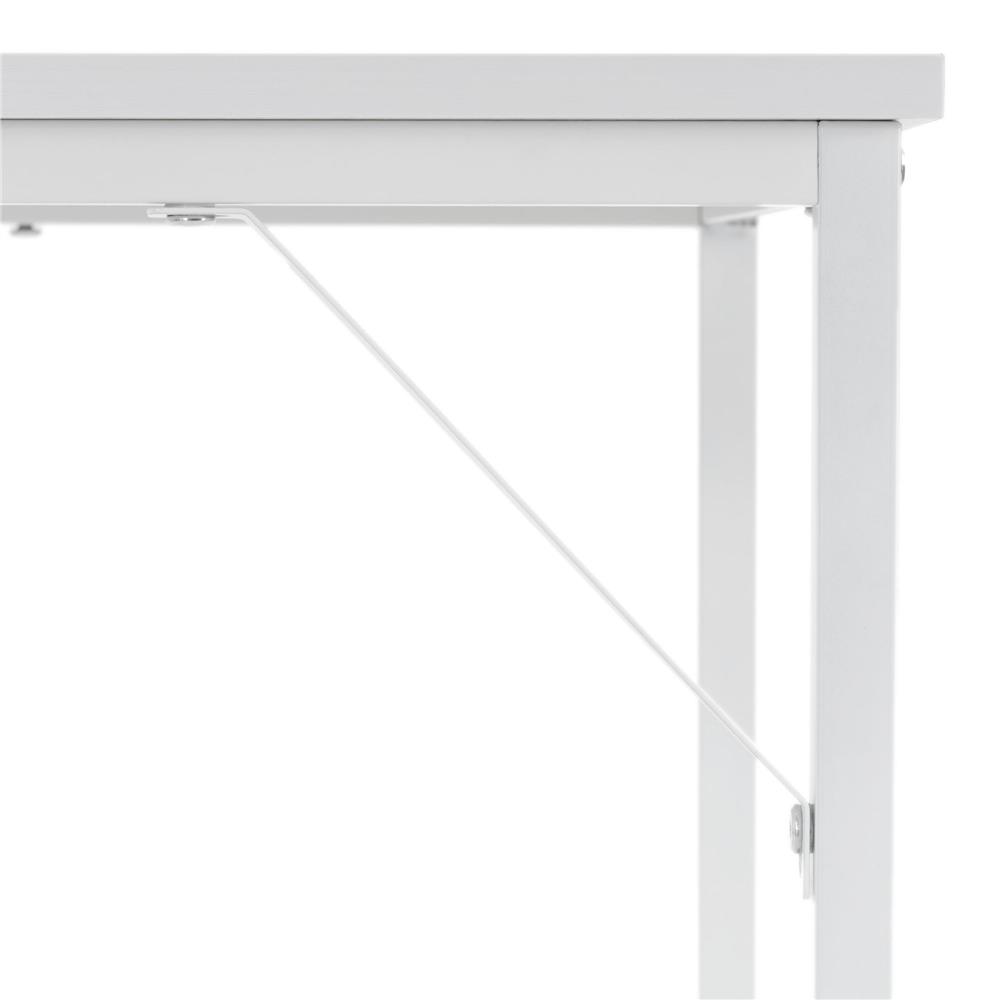 Birou cu blat MDF si cadru metalic, 100x50x76 cm, alb - imagine 17