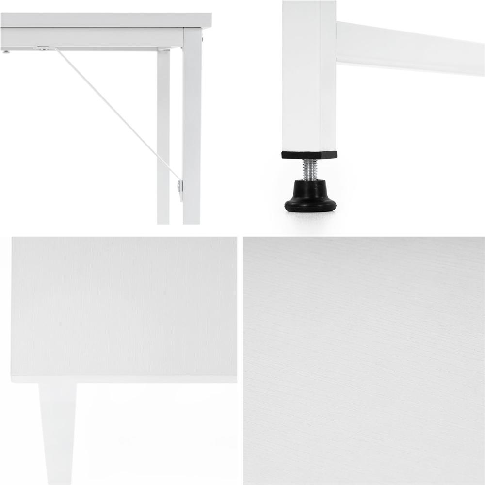 Birou cu blat MDF si cadru metalic, 100x50x76 cm, alb - imagine 19