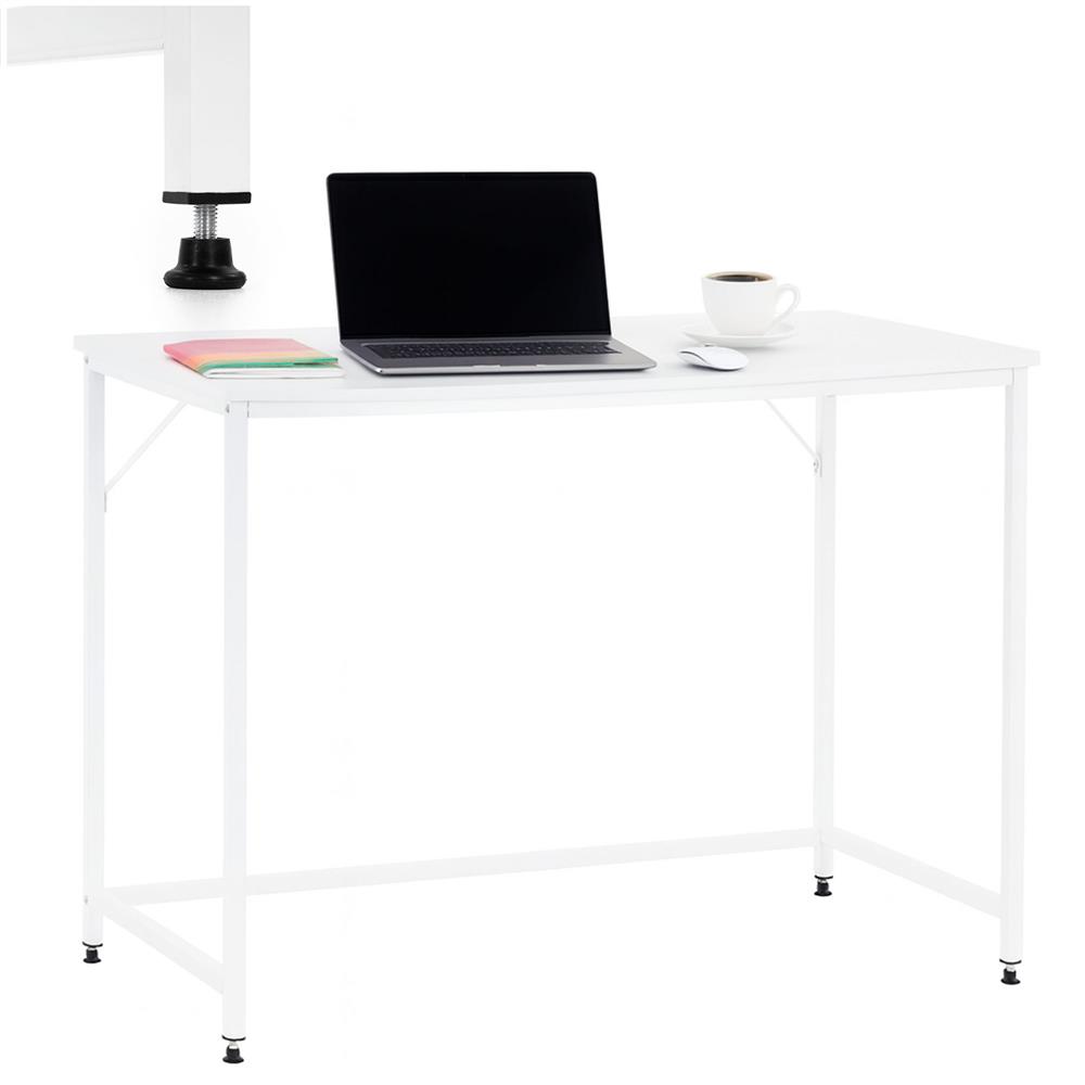 Birou cu blat MDF si cadru metalic, 100x50x76 cm, alb - imagine 5