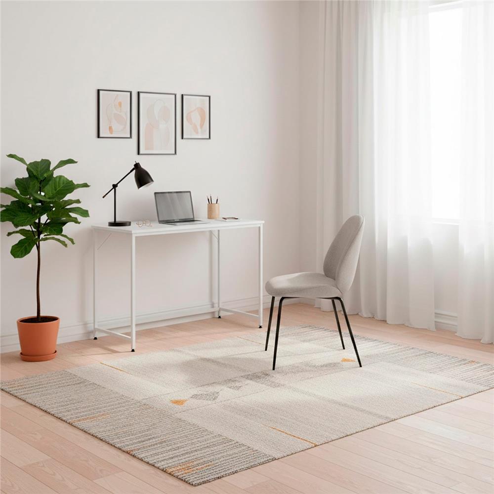 Birou cu blat MDF si cadru metalic, 100x50x76 cm, alb - imagine 9