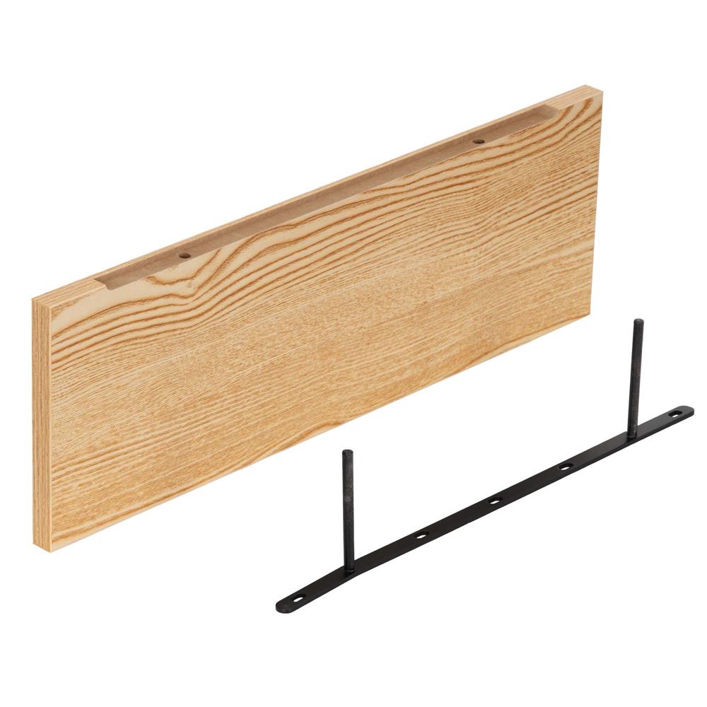 Set 3 rafturi plutitoare decorative de perete, din MDF cu suport metalic, 30, 45 si 60 cm, maro - imagine 12