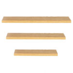 Set 3 rafturi plutitoare decorative de perete, din MDF cu suport metalic, 30, 45 si 60 cm, maro