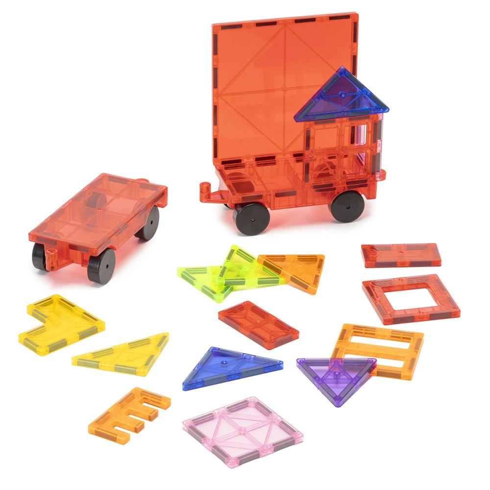 Set de constructie din cuburi magnetice educative pentru copii 120 de piese, multicolor - imagine 7