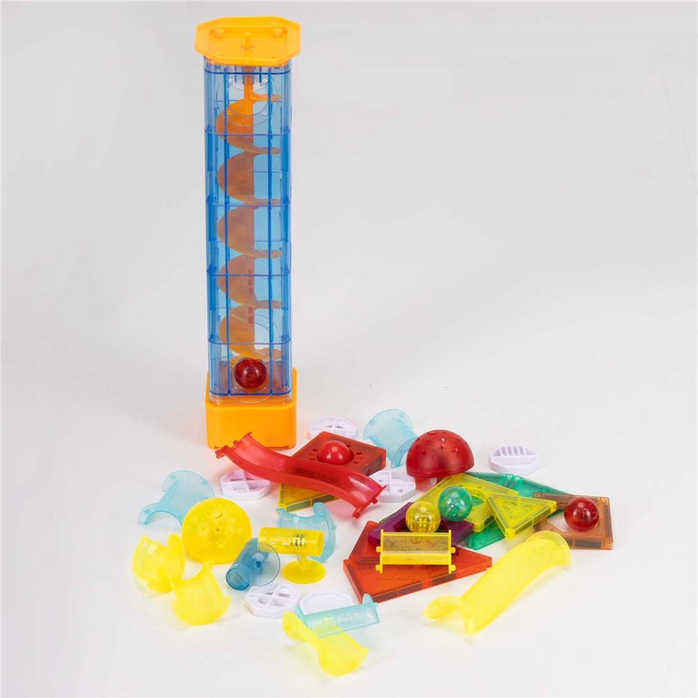 Set de constructie din cuburi magnetice educative pentru copii 134 de piese, multicolor - imagine 9