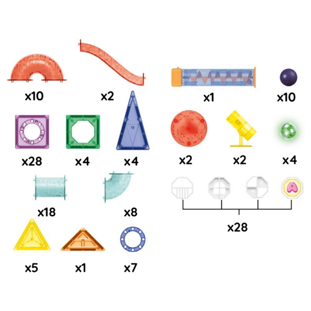 Set de constructie din cuburi magnetice educative pentru copii 134 de piese, multicolor - imagine 10