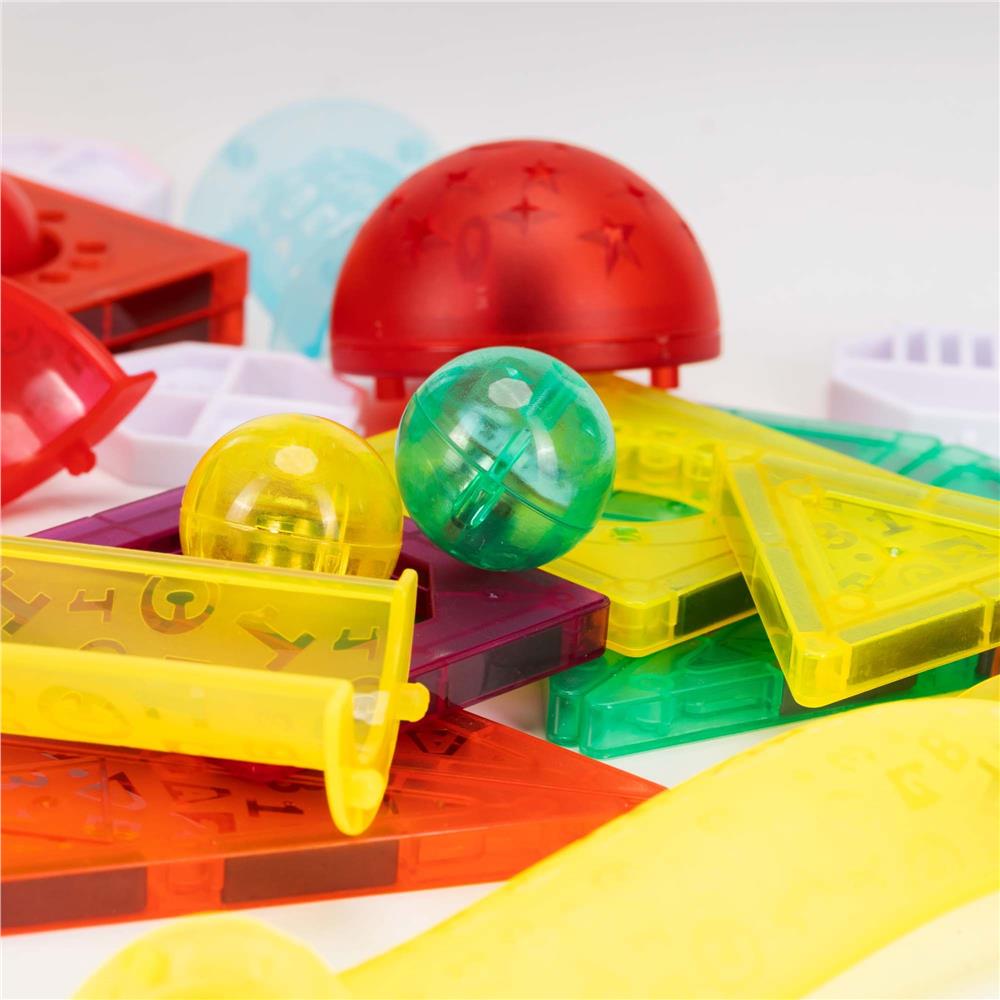 Set de constructie din cuburi magnetice educative pentru copii 134 de piese, multicolor - imagine 8