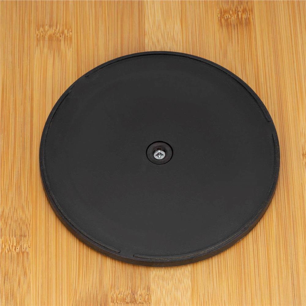 Set servire rotativ cu platou din bambus si 6 boluri din portelan, 30 cm, maro natur si alb - imagine 14