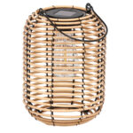 Felinar solar metalic decorativ pentru gradina, 24 cm, bej