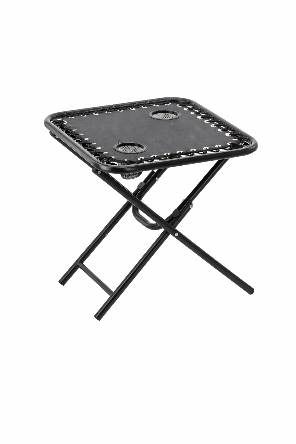 Masa turistica pliabila pentru camping, cu suport pahare, 50x50x50 cm, negru - imagine 2