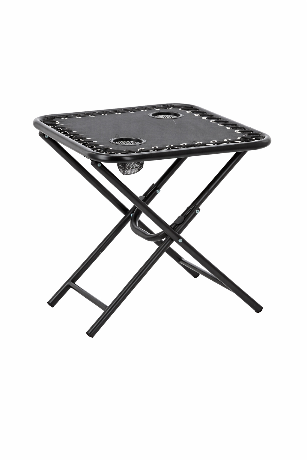 Masa turistica pliabila pentru camping, cu suport pahare, 50x50x50 cm, negru - imagine 3