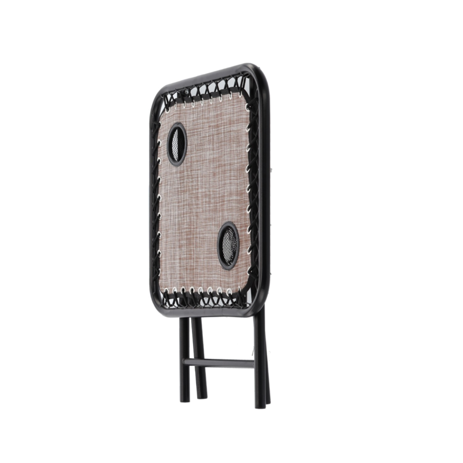 Masa turistica pliabila pentru camping, cu suport pahare, 50x50x50 cm, maro - imagine 3