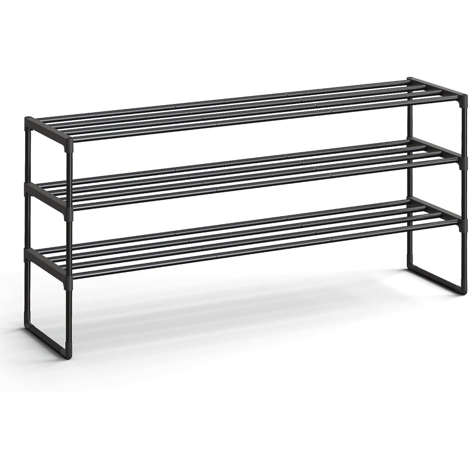 SONGMICS Suport pentru pantofi cu 3 niveluri, structura metalica, 30x117x55 cm, negru