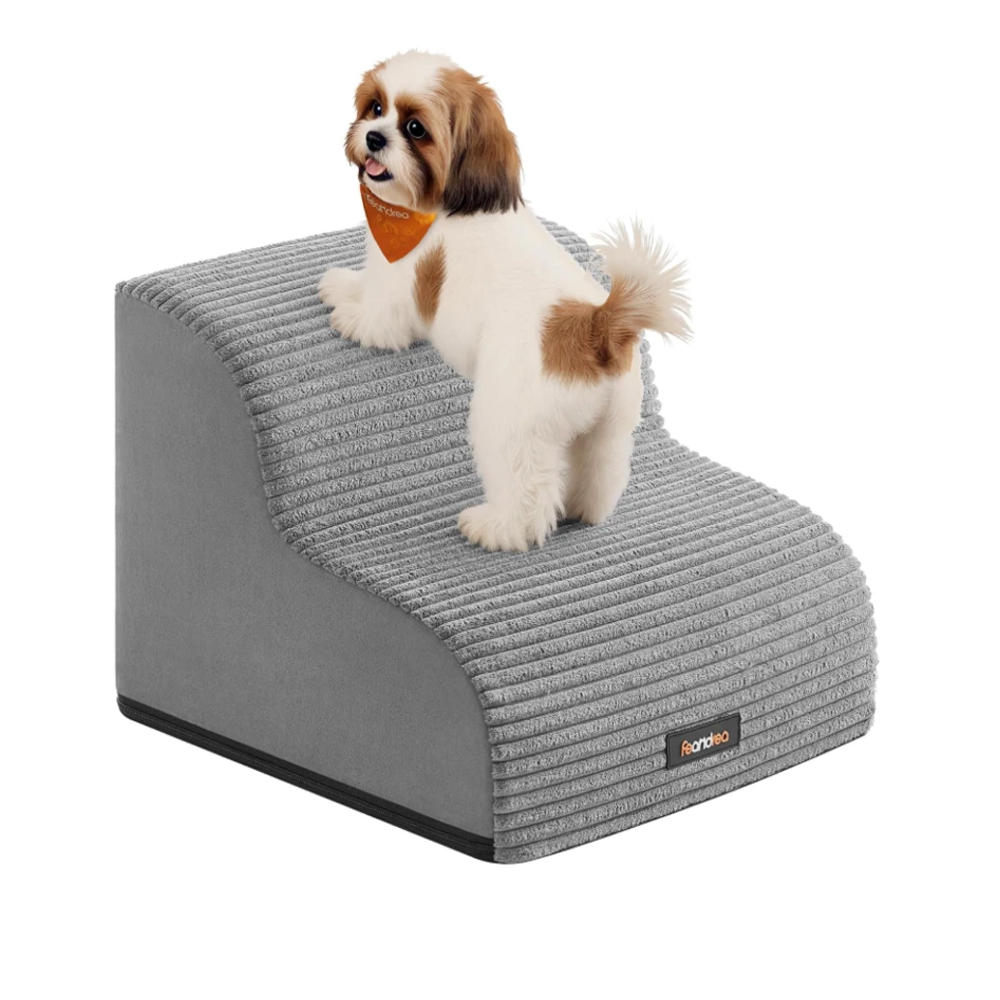 Scara pentru caini cu 2 trepte, design confortabil pentru articulatii, 40x40x30 cm, gri - imagine 7