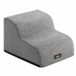 Scara pentru caini cu 2 trepte, design confortabil pentru articulatii, 40x40x30 cm, gri