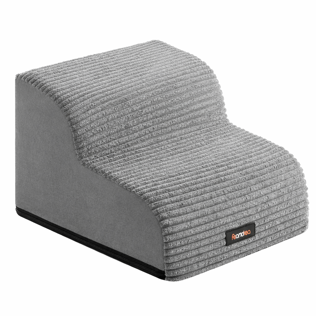 Scara pentru caini cu 2 trepte, design confortabil pentru articulatii, 40x40x30 cm, gri