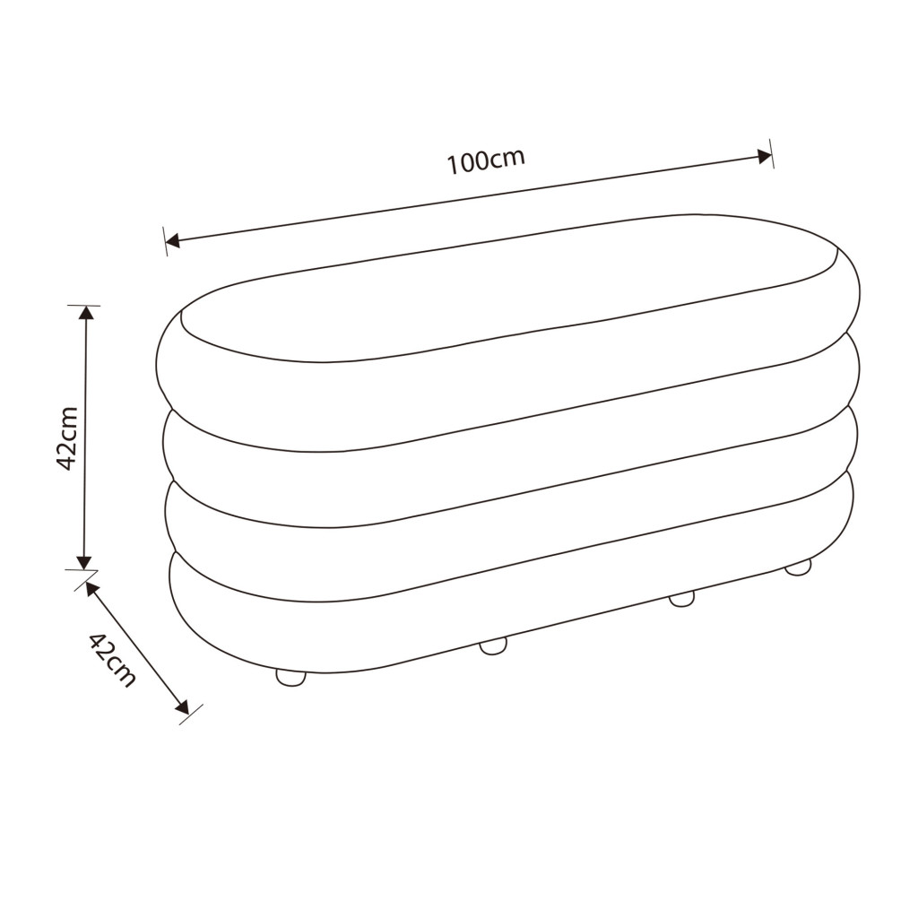Taburet tapitat Puffo cu spatiu de depozitare, velur, 100x42x42 cm, maro mocha - imagine 2