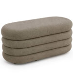 Taburet tapitat Puffo cu spatiu de depozitare, velur, 100x42x42 cm, maro mocha