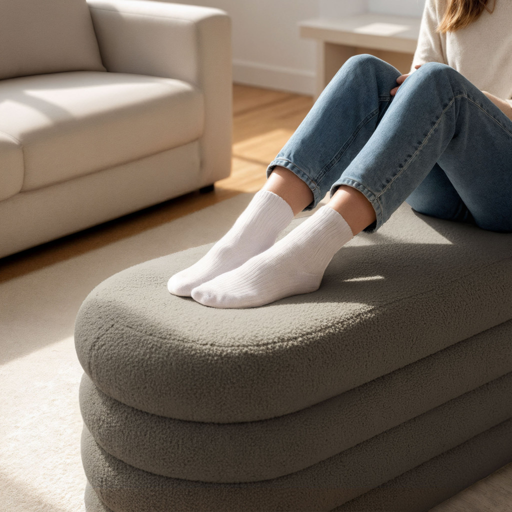 Taburet tapitat Puffo cu spatiu de depozitare, velur, 100x42x42 cm, maro mocha - imagine 4