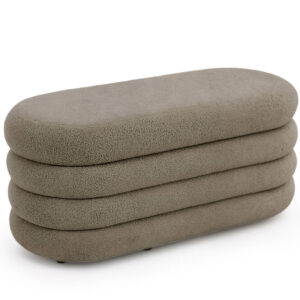 Taburet tapitat Puffo cu spatiu de depozitare, velur, 100x42x42 cm, maro mocha