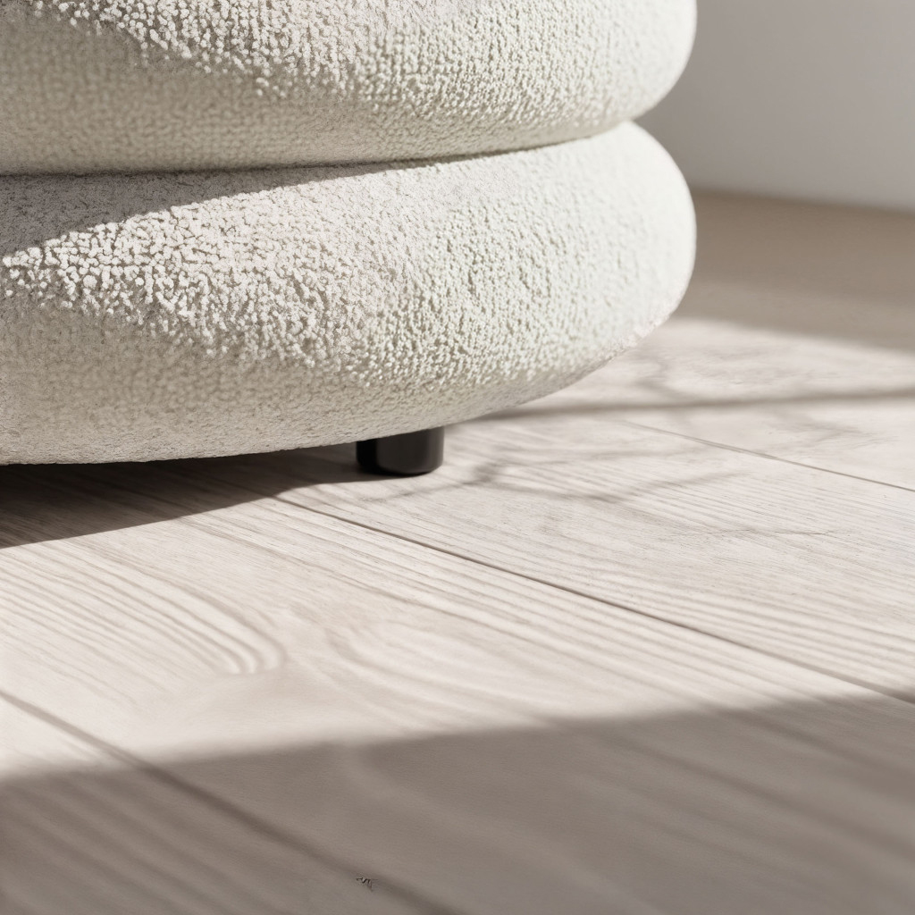 Taburet tapitat Snuggo cu spatiu de depozitare, velur, diametru 42 cm, inaltime 45 cm, alb - imagine 3