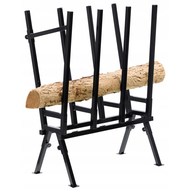 Suport metalic capra pentru taiat lemne, reglabil, pliabil, otel, maxim 200 kg, 81x37x103 cm, negru - imagine 5