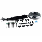 Set irigare gradina cu micro-aspersoare rotative, furtun PVC 30 metri, sistem udare plante si sere, negru