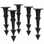 Set 100 cuie plastic fixare folii, tip ancora harpon, 120 mm, negru
