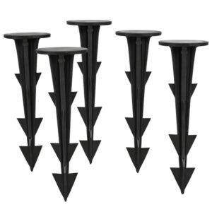 Set 100 cuie plastic fixare folii, tip ancora harpon, 120 mm, negru