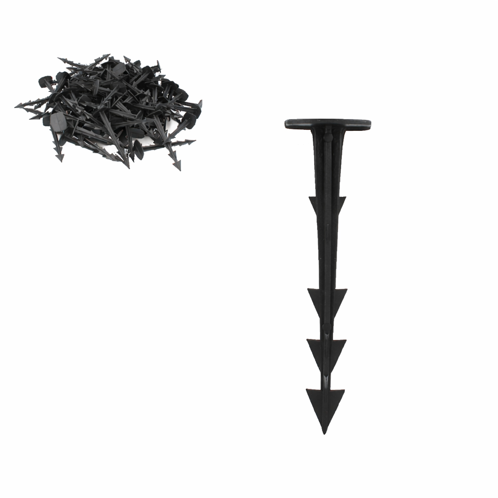 Set 50 cuie plastic fixare folii, tip ancora harpon, 120 mm, negru - imagine 2