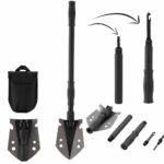 Lopata pliabila multifunctionala 9 in 1 pentru camping si gradina, otel, 70 cm, negru
