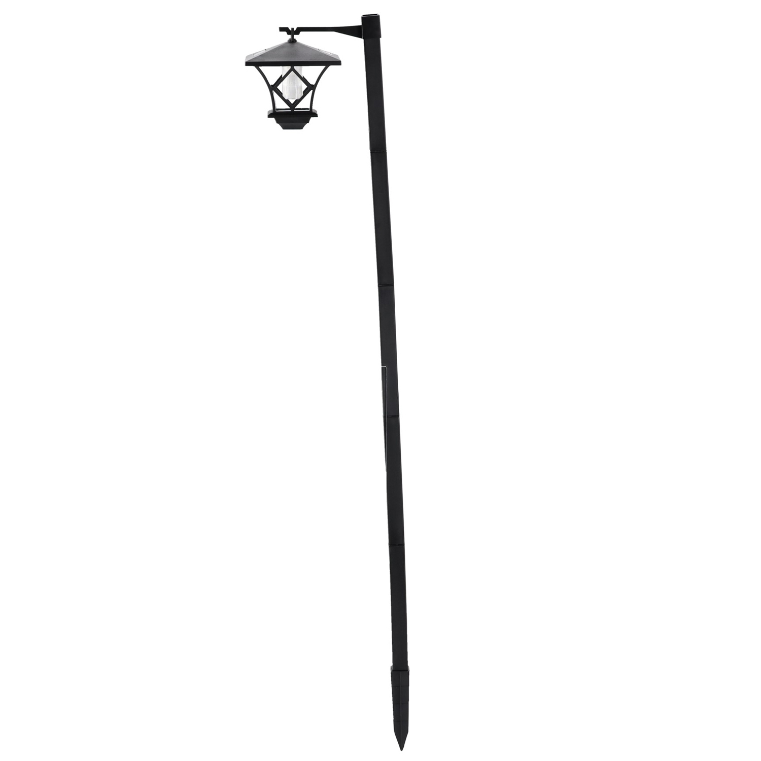 Lampa solara gradina 2in1 tip stalp felinar, iluminat alei, LED alb rece, 155 cm, panou solar, IP44, negru - imagine 2