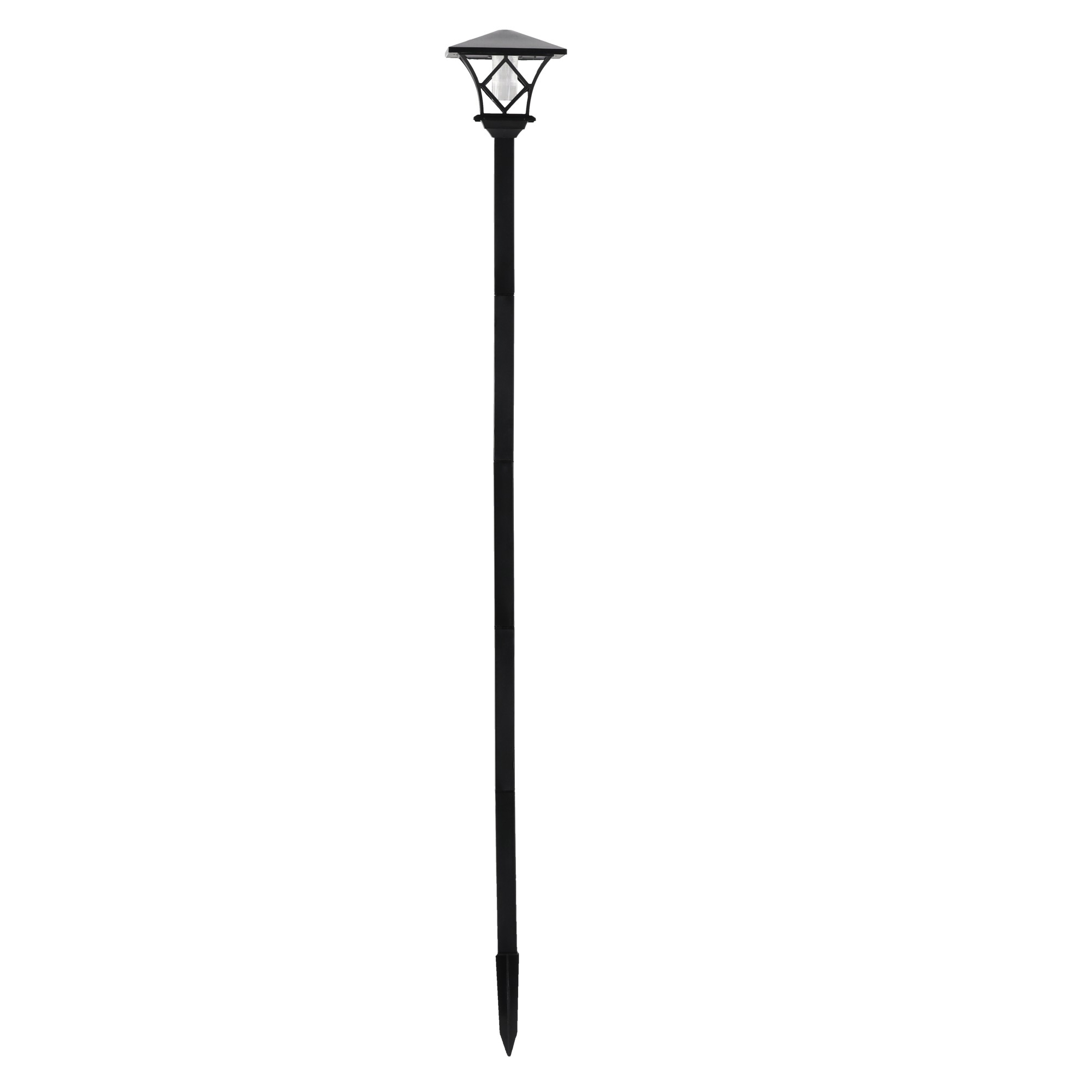 Lampa solara gradina 2in1 tip stalp felinar, iluminat alei, LED alb rece, 155 cm, panou solar, IP44, negru - imagine 3
