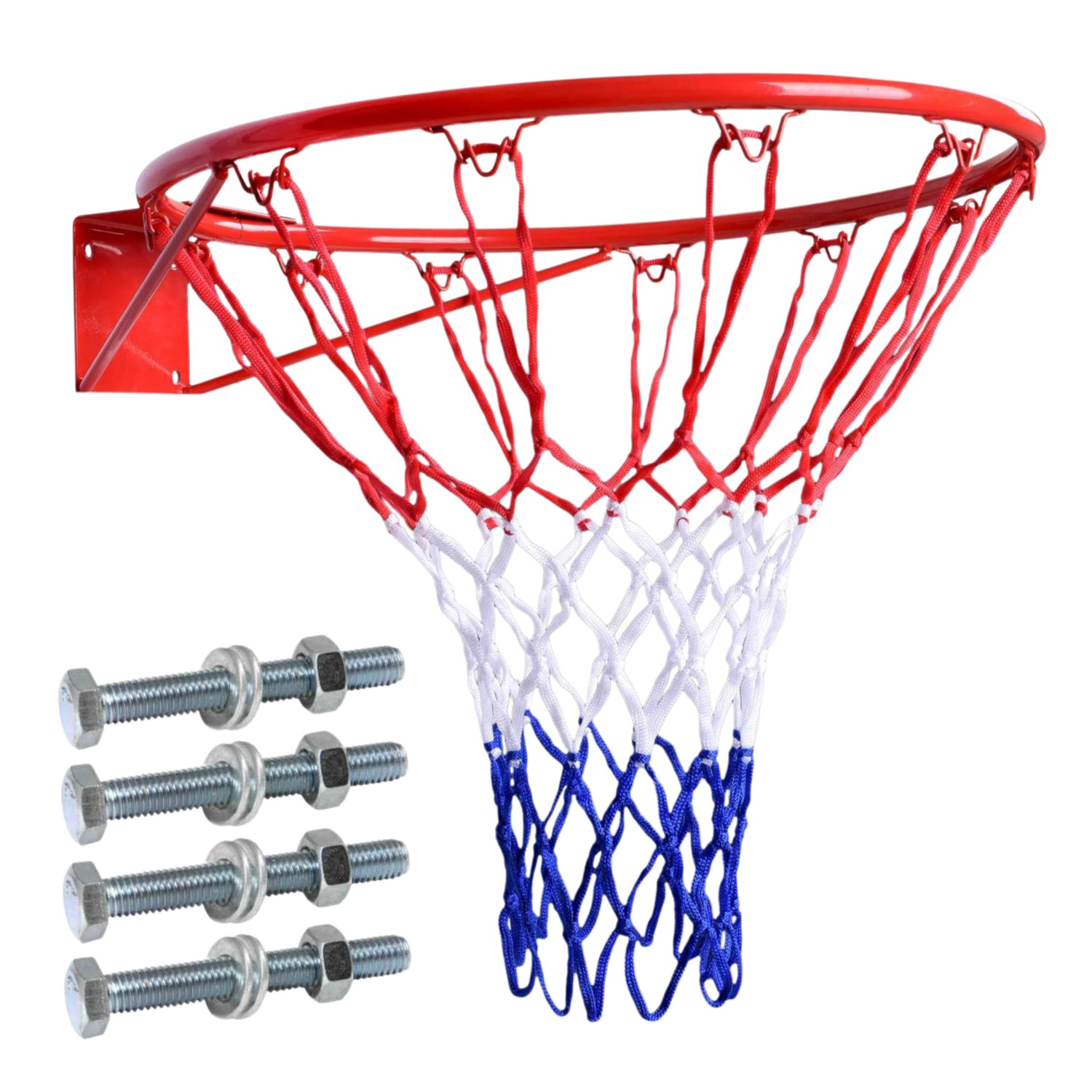 Cos baschet cu inel si plasa, diametru 53 cm, otel, accesorii montaj incluse, rosu - imagine 3