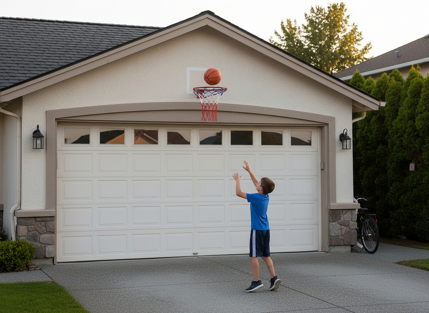 Cos baschet cu inel si plasa, diametru 53 cm, otel, accesorii montaj incluse, rosu - imagine 7