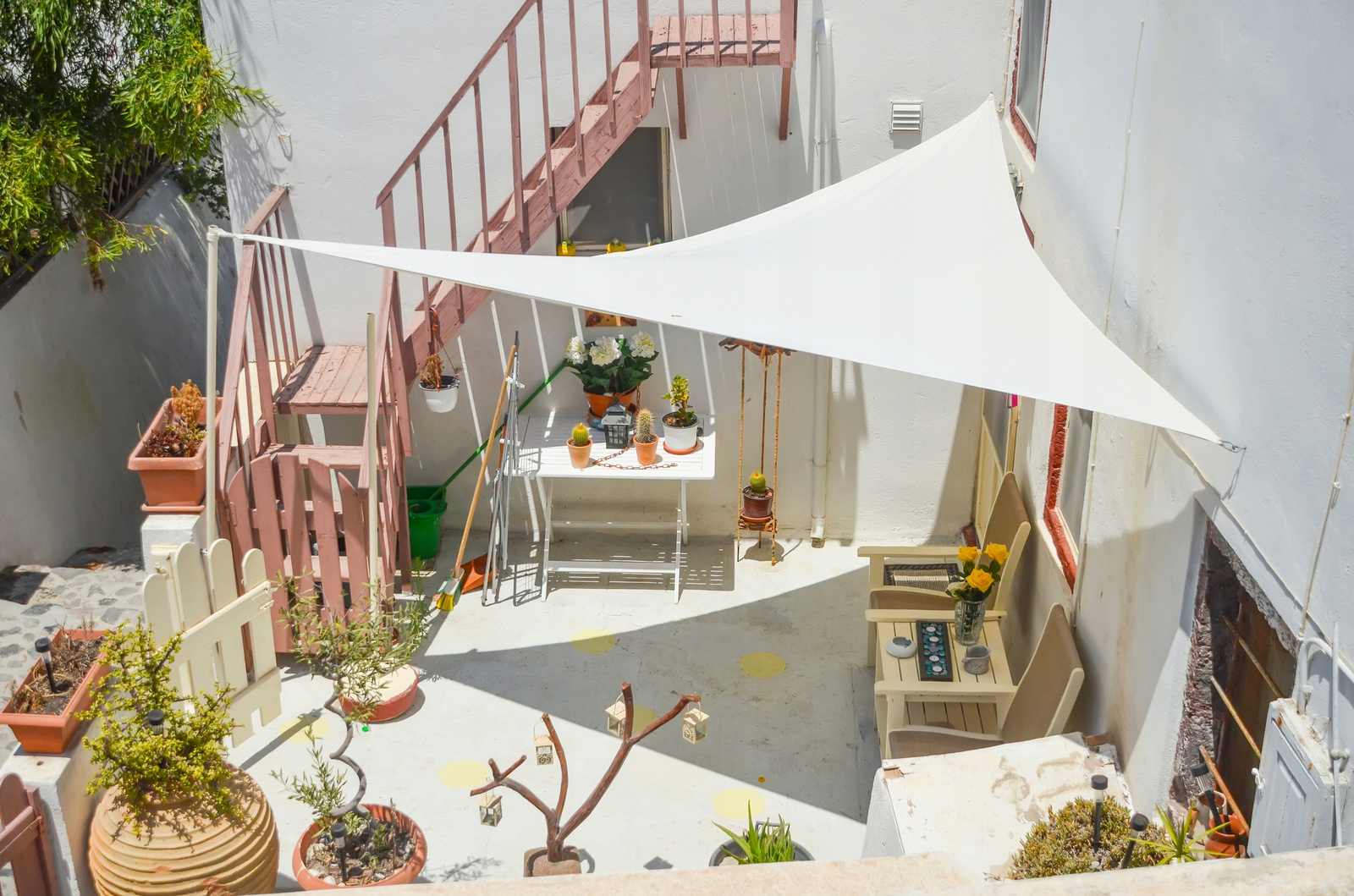 Copertina prelata de soare, triunghiulara, impermeabila, cu protectie UV, 300x300x300 cm, bej - imagine 7