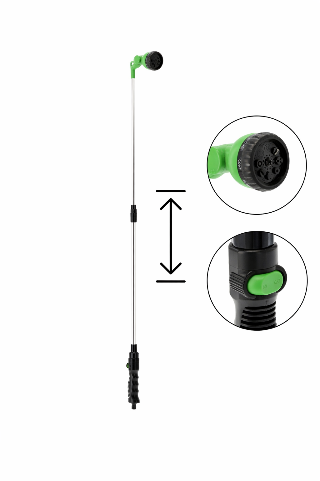 Pistol telescopic pentru udare gradina cu 8 functii de pulverizare, aluminiu, lungime reglabila 71-106 cm - imagine 2