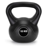 Kettlebell 10 kg, bitum cu invelis rezistent ABS, 25x27 cm, negru