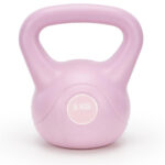Kettlebell 8 kg, bitum cu invelis rezistent ABS, 23x24 cm, roz