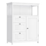 VASAGLE Dulap de baie cu 3 sertare si dulap, raft reglabil, MDF, 60x30x80 cm, alb