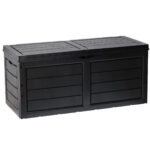 Cutie depozitare gradina 320 l, pentru perne si accesorii, 119x52x53 cm, negru