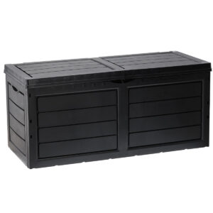 Cutie depozitare gradina 320 l, pentru perne si accesorii, 119x52x53 cm, negru