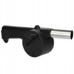 Suflanta manuala pentru aprins gratar, foc sau semineu, cu manivela, 25 cm, negru