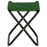 Scaun pliabil pentru camping sau pescuit, cadru metalic, maxim 100 kg, 26x26x34 cm, verde