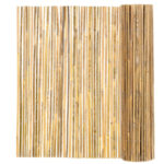 Panou paravan gard din bambus natural, inaltime 180 cm, lungine 500 cm, lamele 15mm, maro natur