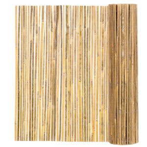 Panou paravan gard din bambus natural, inaltime 180 cm, lungine 500 cm, lamele 15mm, maro natur