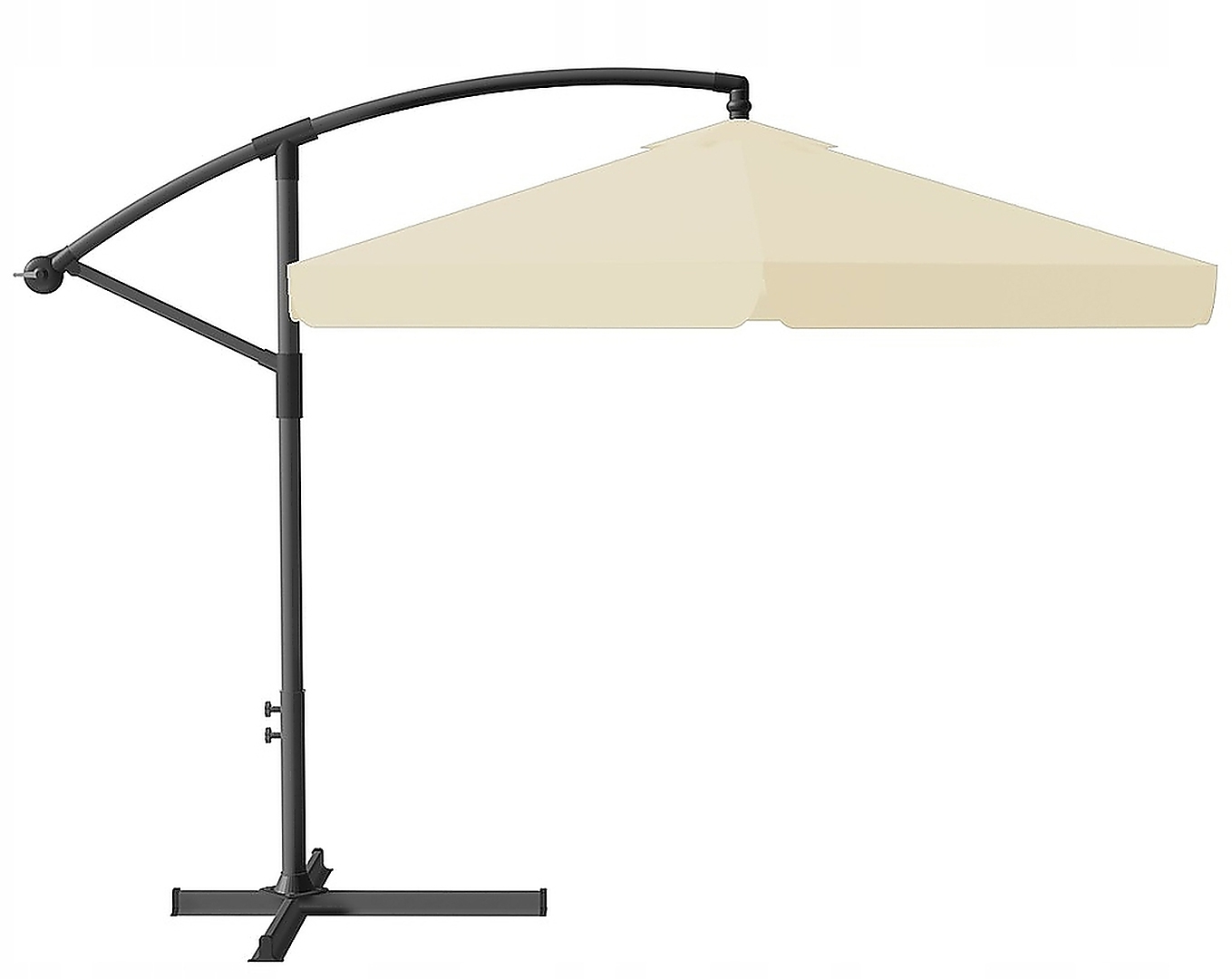 Umbrela gradina tip banana cu mecanism inclinare, impermeabila, diametru 300 cm, husa inclusa, bej - imagine 2