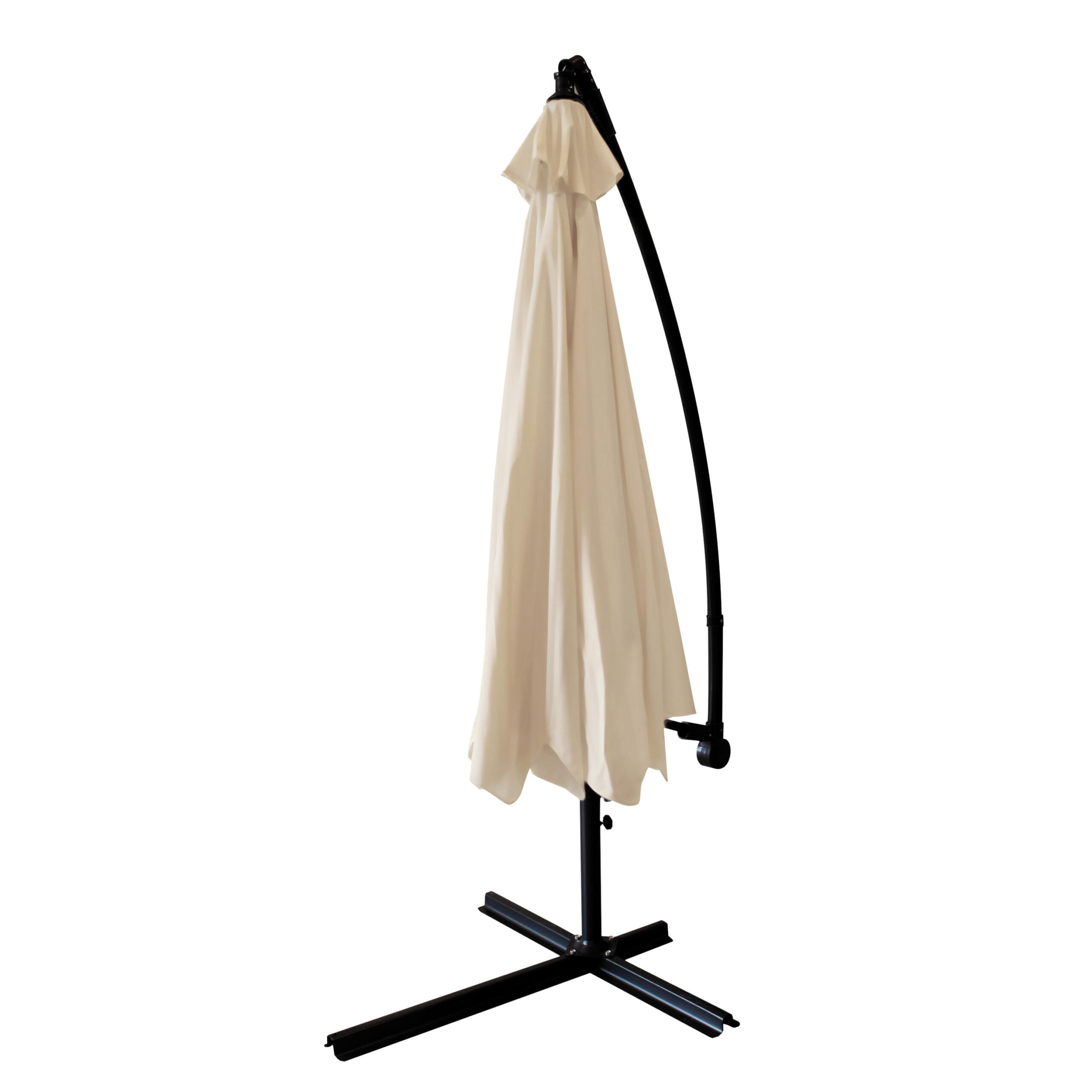 Umbrela gradina tip banana cu mecanism inclinare, impermeabila, diametru 300 cm, husa inclusa, bej - imagine 3